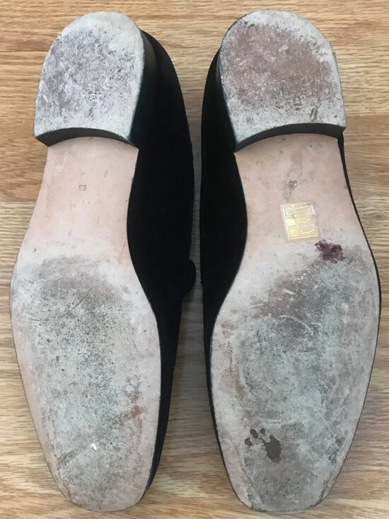 Brooks Brothers Classic Black Velvet Crown Slip on Loafers 9.5